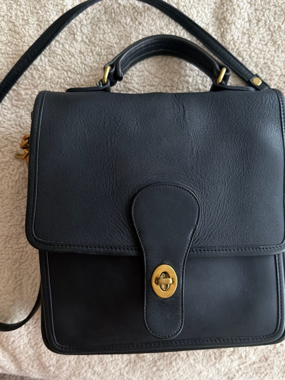 Vintage Coach Station Bag Navy